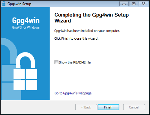 gpg4win installatie voltooien